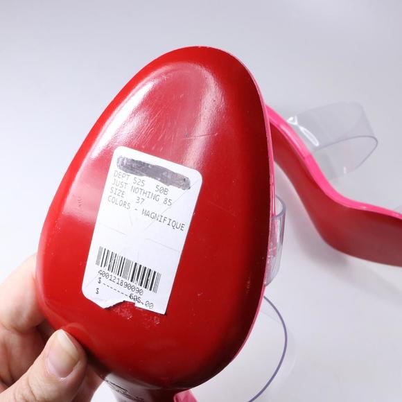 Just Nothing Pink Magnifique PVC Clear 85mm Patent Clear Mules d286 - Picture 11 of 11